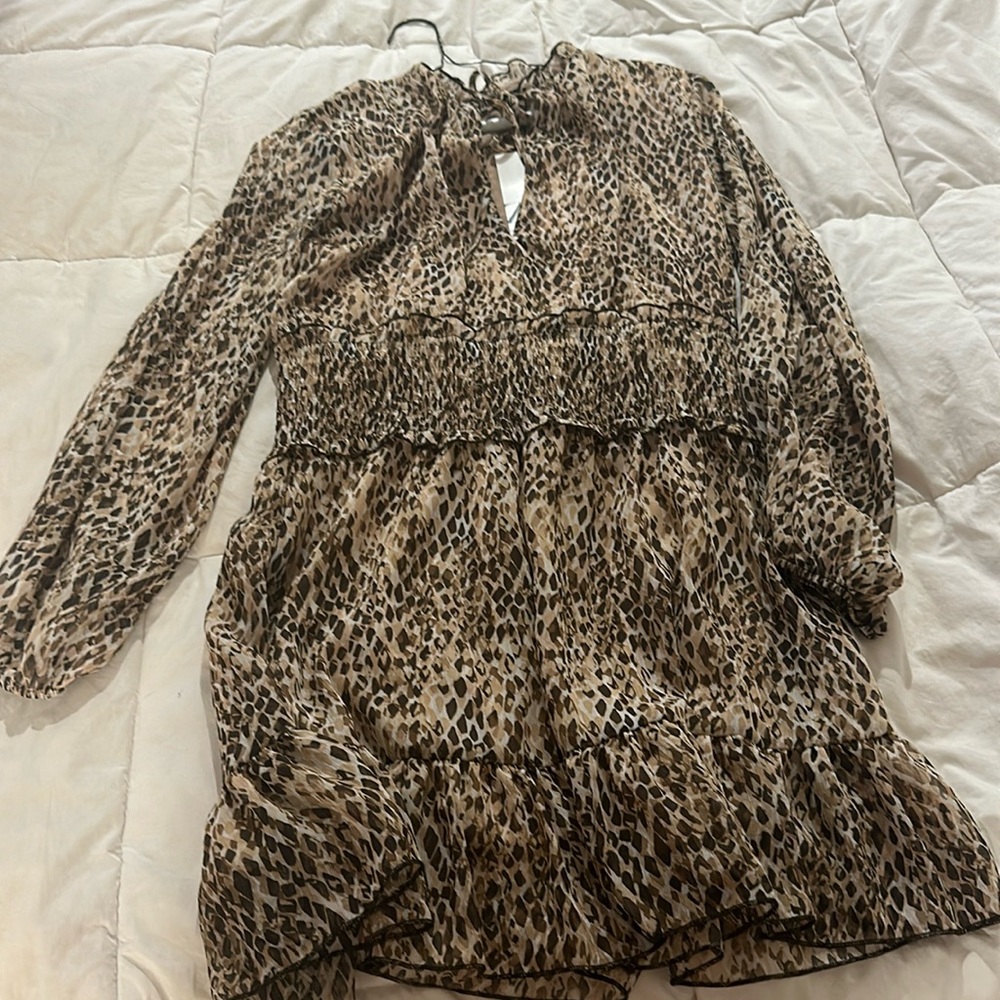 Zara long sleeved print dress